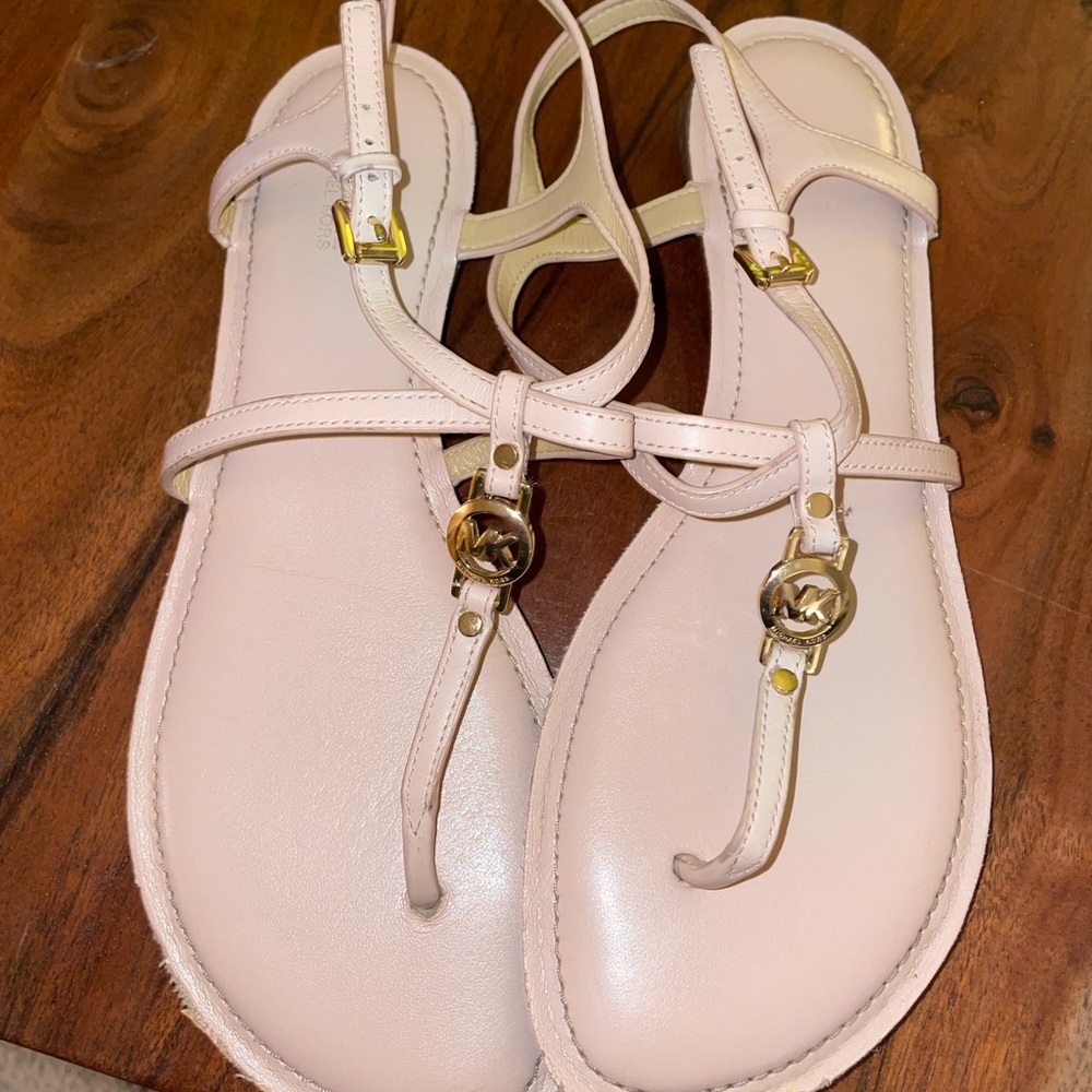 Micheal Kors pink and gold sandals